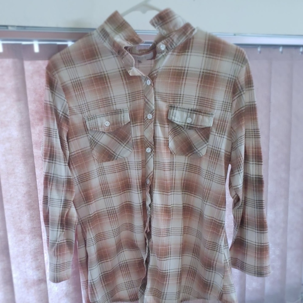 Plaid button down shirt